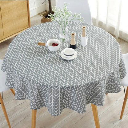 Nordic Round Tablecloth Cotton Linen Washable Hotel Banquet Table Cloth for Wedding Party Christmas Table Cover Home Dec