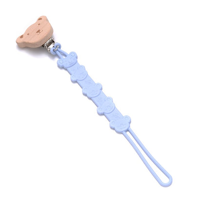 Cartoon Animal Wooden Baby Pacifier Clip Silicone Teether Nipple Holder Chain For Baby Dummy Anti-Drop Chain Oral Care Chew Toy