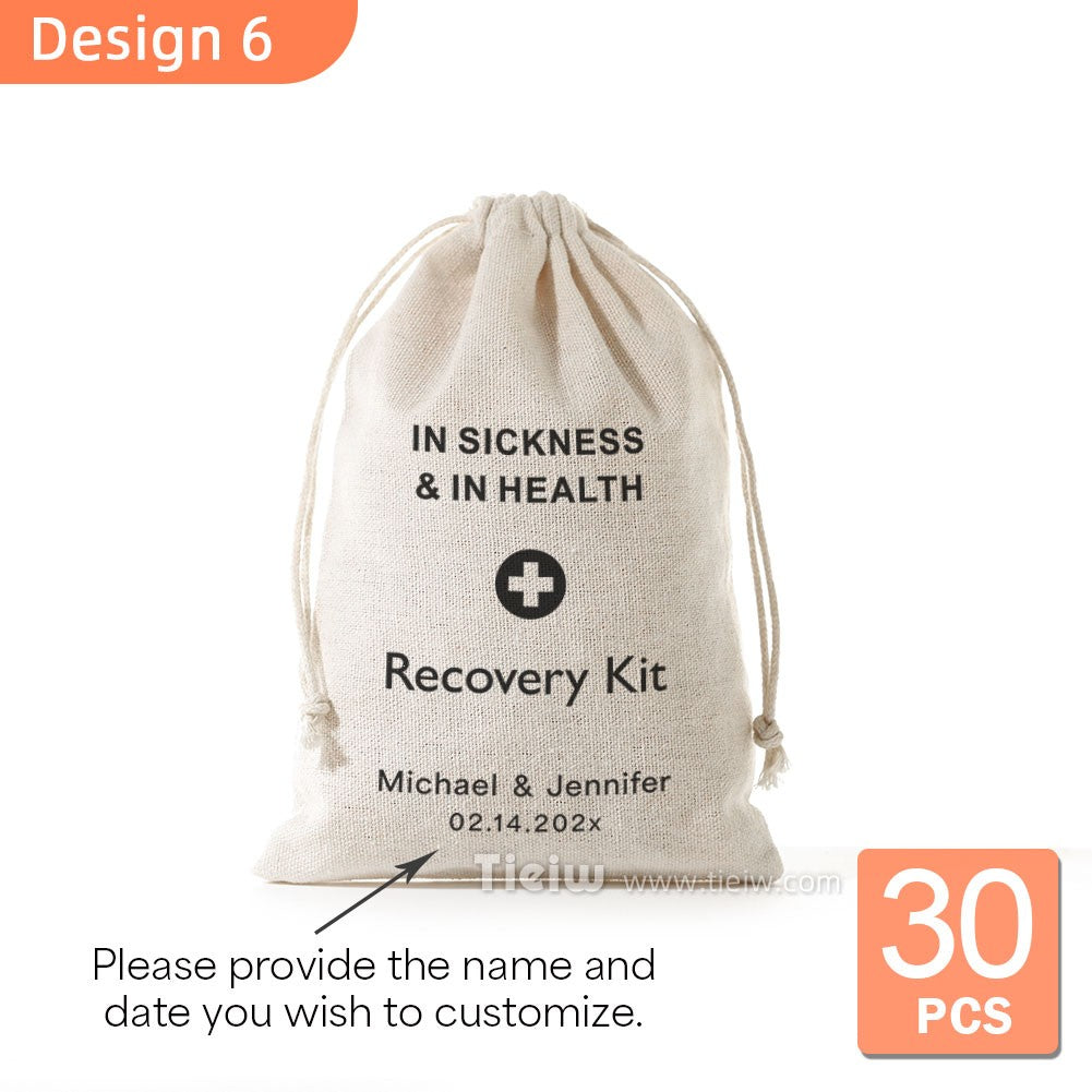 30pcs Personalized Hangover Kit Bags-Tieiw-Custom Wedding Favor Recovery Kit Pouches For Party Celebration Event Essentials Gift
