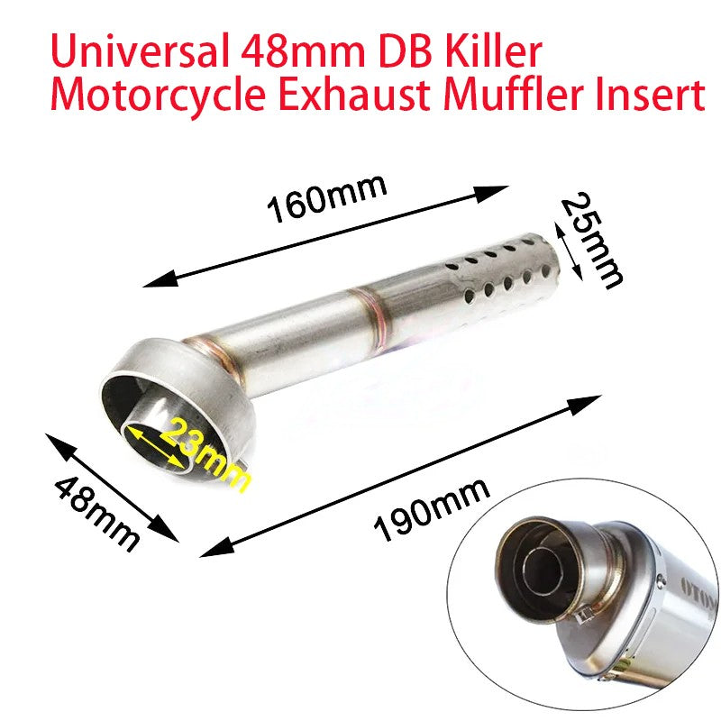 48mm Universal Motorcycle Exhaust Baffle Insert Angled Muffler End Cap Noise Reduction DB Killer Pipe Accessory