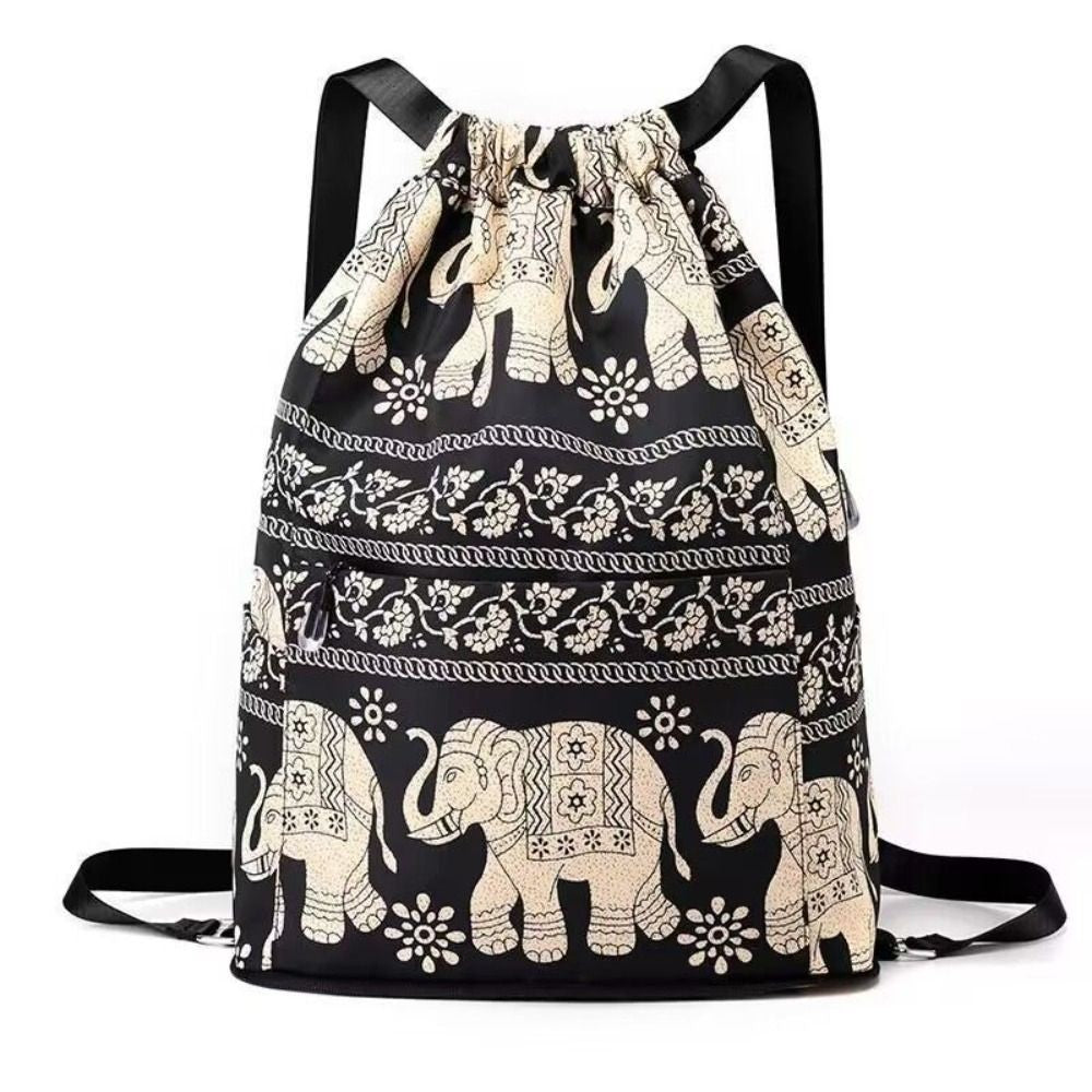 Mochila de Viagem Esportiva com Separação Seco-Úmido Dobrável de Grande Capacidade com Cordão, Saco de Ginástica Exótico com Cordão Mochila