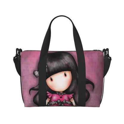 Custom Santoro Gorjuss Beach Travel Bag Large Capacity Tote Bags for Gym Yoga Women Shopping Duffle Shoulder Bag