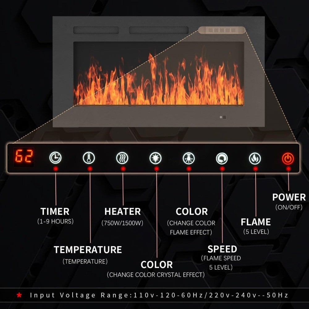 3-Piece Living Room Table Set Includes A 70'' Modern Fireplace TV Stand with 36'' Electric Fireplace,2 Side Tables with Storage