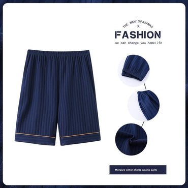 Men's Summer Loose-Fit Cotton Shorts Sleepwear Plus Size Solid Color Student Home Pants Outer Wear Comfortable Underwear