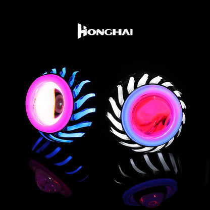 Faróis Duplos Angel Eyes para Motocicleta Alto/Baixo Feixe Luzes Auxiliares Moto Spotlights Moto Devil Eyes Faróis de LED Projetor