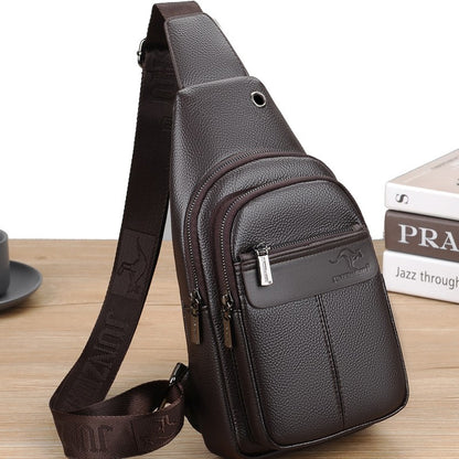 Luxury Brand Kangaroo Leather Men Chest Bag Travel Hiking CrossBody Bag Male Messenger Bag For Men Leather Chest Pack Sling Bag