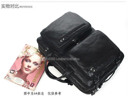 Bolsa de Viagem Masculina de Couro Genuíno Legítimo de Grão Integral Multifuncional, Bolsa de Viagem de Couro, Bolsa de Viagem Grande, Bolsa de Fim de Semana