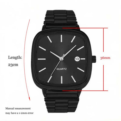 Luxury Square Quartz Watch for Men Casual Student Fashion Simple Design Versatile Stylish Calendar Watches Male Female