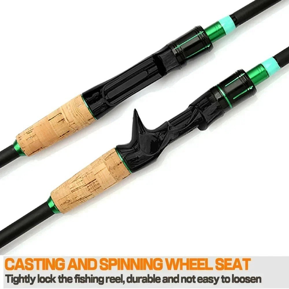 4 Sections Spinning Fishing Rod M Power Spinning Casting Fishing Rod 1.65m/1.8m/2.1m Portable Carbon Fiber Fishing Pole Winter