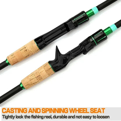 4 Sections Spinning Fishing Rod M Power Spinning Casting Fishing Rod 1.65m/1.8m/2.1m Portable Carbon Fiber Fishing Pole Winter