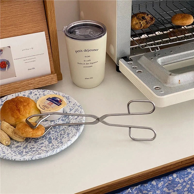 1Pc 304 Stainless Steel Scissor-Shaped Barbecue Clip Food Clip Hotel Steak Clip Barbecue Food Clip Kitchen Bread Clip