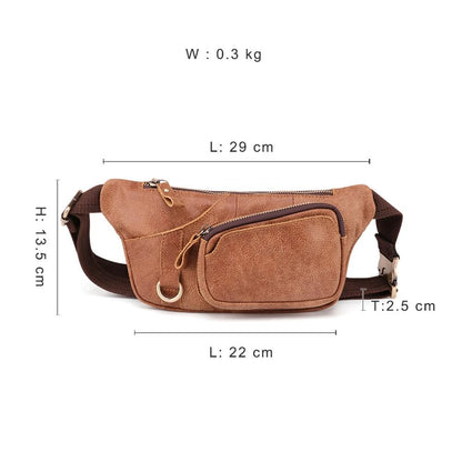 Genuine Leather Waist Bag Men Women's Belt Bag Casual Waist Packs  for Phone Pouch Travel Chest Bag Crossboby Shoulder Bag