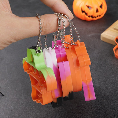 6/12Pcs Halloween Ghost Pumpkin Skull Pop Fidget Antistress Toy Kaychain for Kids Birthday Party Favors Halloween Pinata Fillers