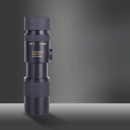 Telescópio Monocular para Uso Externo de Alta Definição, Grande Ampliação, Portátil, Dobrável e com Ampliação Variável 10-300X40