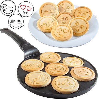 LMETJMA Chapa Antiaderente para Panquecas com Carinhas Sorridentes, 7 Formatos Únicos para um Café da Manhã Mágico JT196