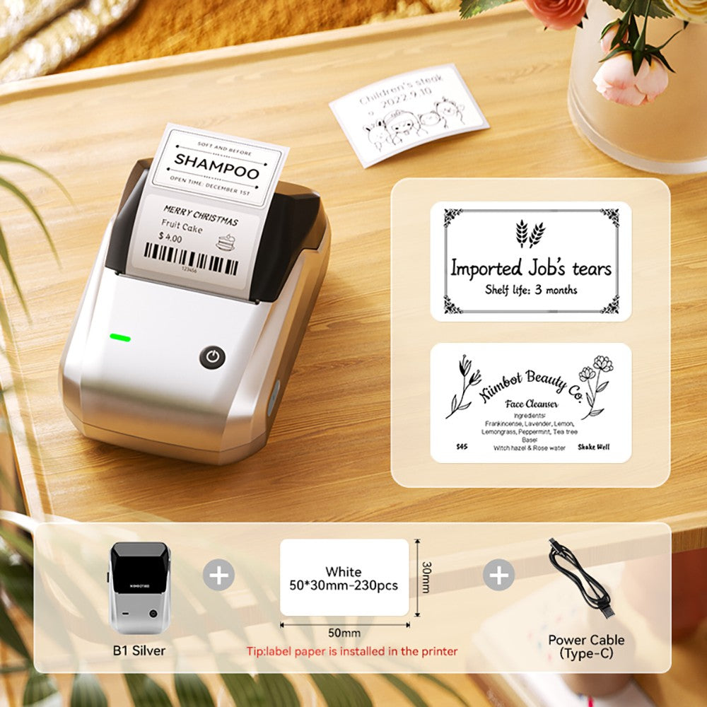 Portable Niimbot B1 Wireless Label Maker Adhesive Sticker Printer Labeling Machine DIY 20-50mm Labels for Office Home