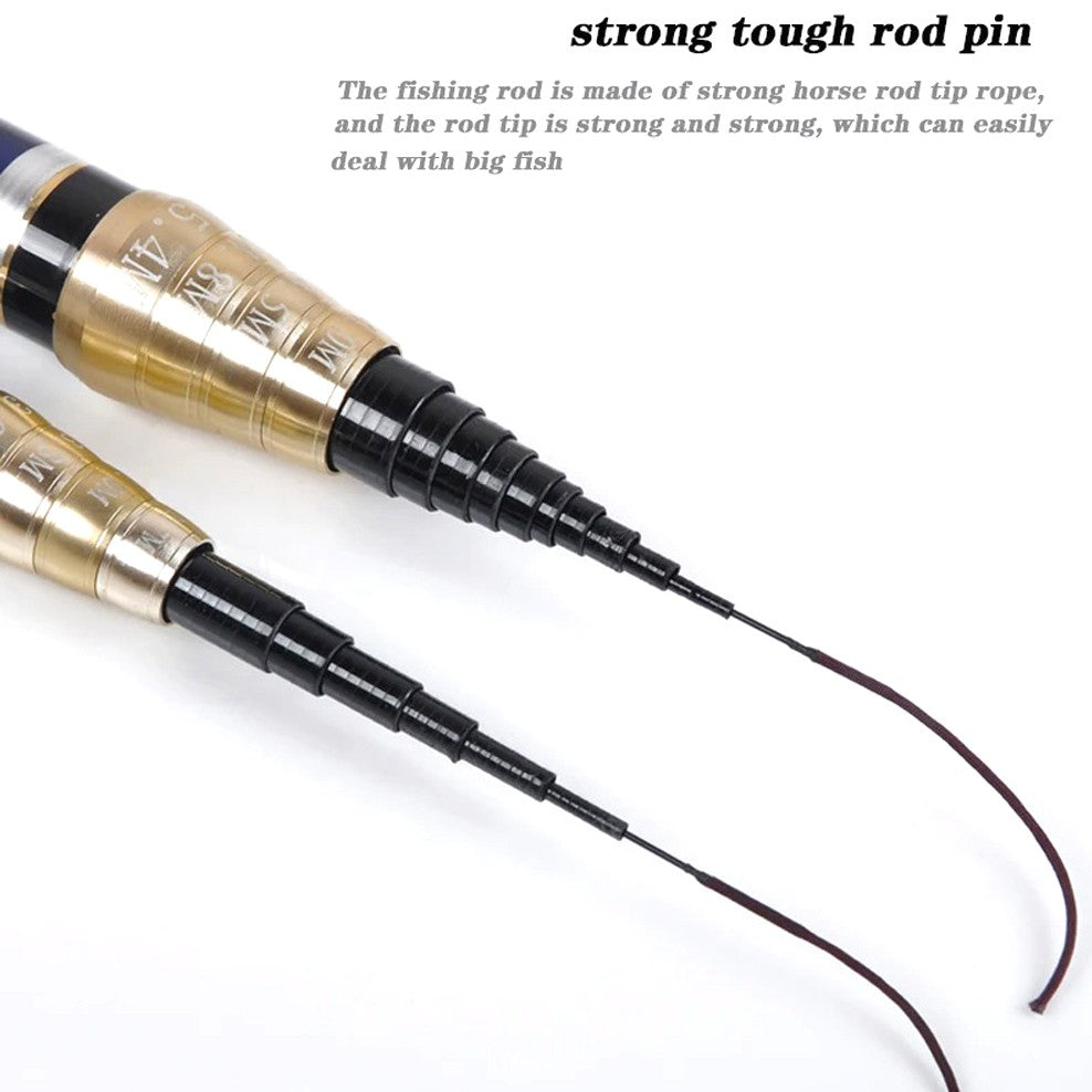 Varas de Pesca de Carpa de 4 Posições em Fibra de Carbono 3.6-7.2M Vara Telescópica para Alimentador de Riacho Ultraleve Acessório Duro Varas de Pesca de Mão