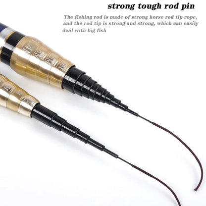 Varas de Pesca de Carpa de 4 Posições em Fibra de Carbono 3.6-7.2M Vara Telescópica para Alimentador de Riacho Ultraleve Acessório Duro Varas de Pesca de Mão