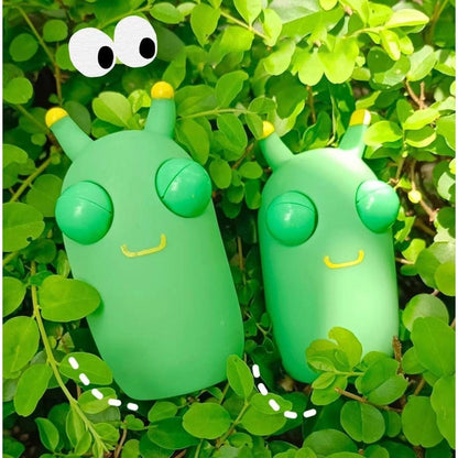 Funny Green Eye Caterpillar Pinch Toys Eyeball Burst Squeeze Toy Adult Kids Stress Relief Fidget Toy Creative Decompression Toy