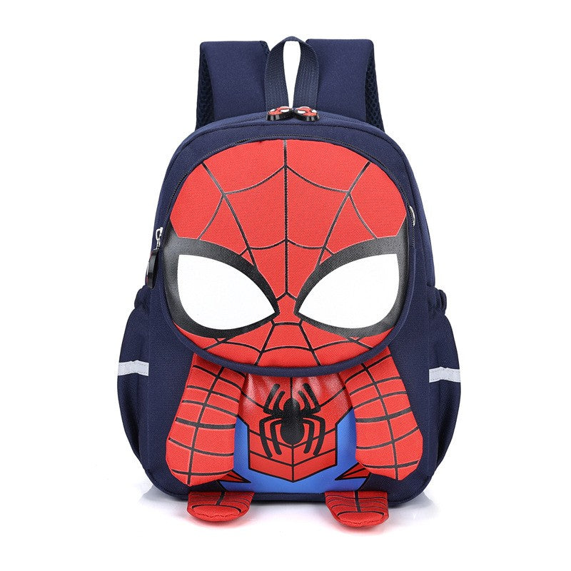 Mochila Infantil Escolar de Capitão América Homem Aranha Homem de Ferro Fofa Desenho Animado para Meninos Leve para Jardim de Infância