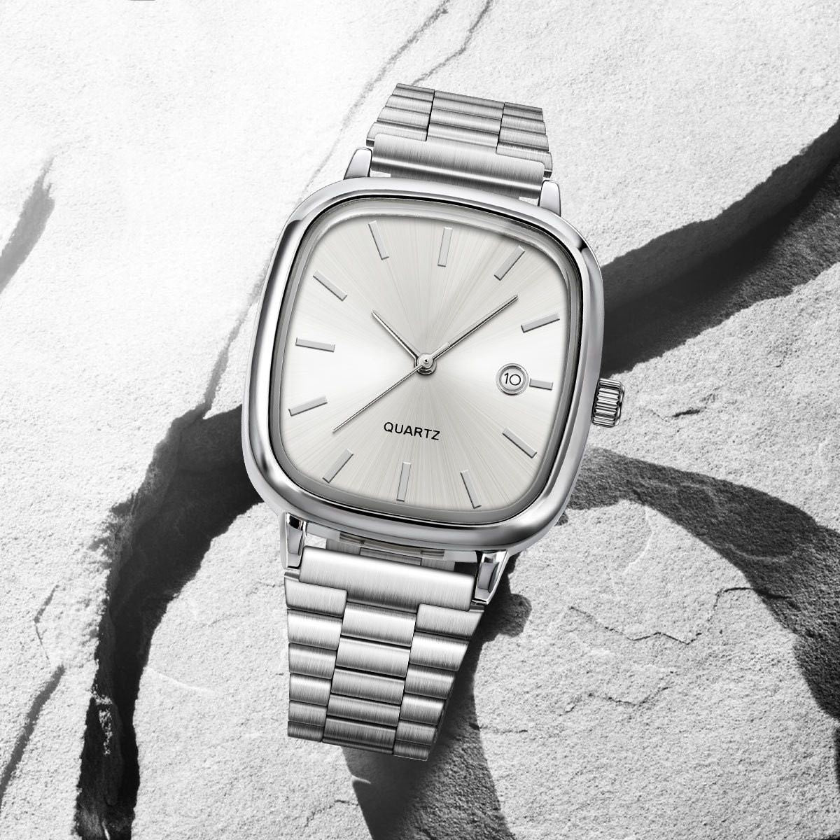 Luxury Square Quartz Watch for Men Casual Student Fashion Simple Design Versatile Stylish Calendar Watches Male Female