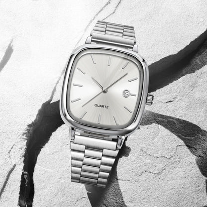 Luxury Square Quartz Watch for Men Casual Student Fashion Simple Design Versatile Stylish Calendar Watches Male Female