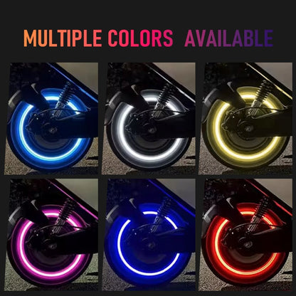 Luz Fluorescente LED para Roda de Motocicleta e Bicicleta, Tampa de Válvula de Pneu, Decoração Neon, Acessórios de Modificação para Carro Elétrico e Moto