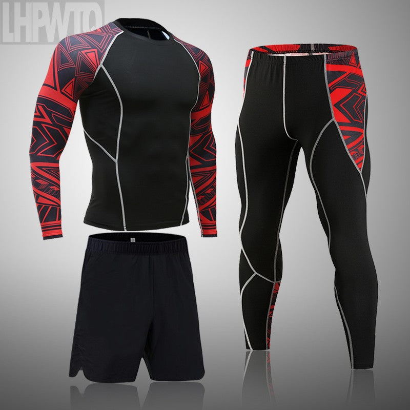 Men's Sports Suit MMA rashgard male Quick drying Sportswear Compression Clothing