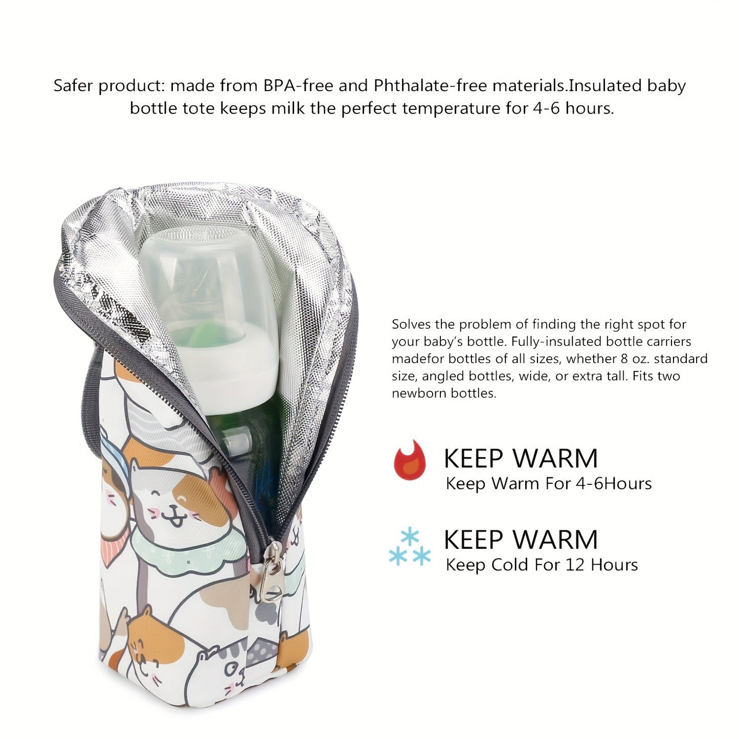 Mommy Insulated Baby Bottle Warmer Bag Portable Thermal Feeding Bottle Storage and Carrying Bag