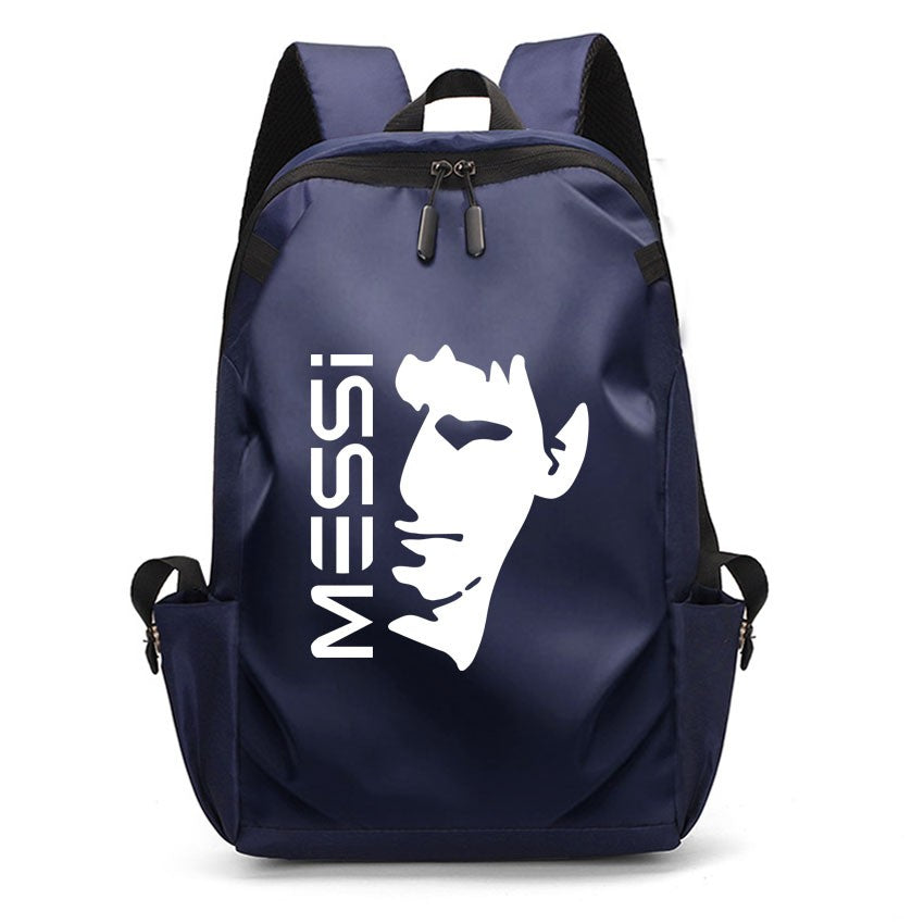 Mochila Escolar MESSI de Futebol para Meninos e Meninas, Mochila Unissex para Estudantes Universitários, Mochila para Notebook Feminina Masculina, Mochila para Adolescentes com Porta USB