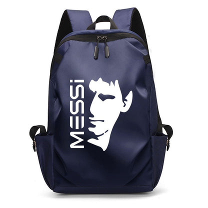 Mochila Escolar MESSI de Futebol para Meninos e Meninas, Mochila Unissex para Estudantes Universitários, Mochila para Notebook Feminina Masculina, Mochila para Adolescentes com Porta USB