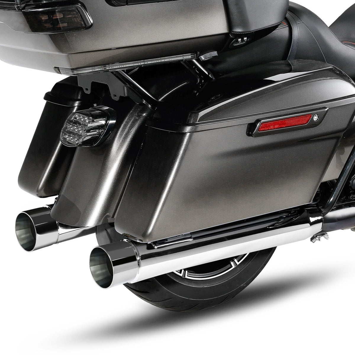 Motorcycle 4" Slip-On Dual Exhaust Pipes For Harley Touring Road King Electra Glide Street Glide Road Glide 2017-2023 2022 2021