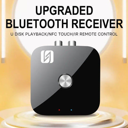 NFC Bluetooth 6.0 Audio Receiver Aux 3.5mm 2RCA Music Wireless Adapter With Mic USB U-Disk Play Remote Control for TV Car