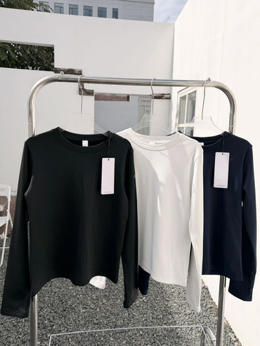 Sports Long Sleeved T-shirt Women Elastic O Neck Bottom Yoga Top Fitness Running Solid Black Navy Autumn Women's Shirts Fashion