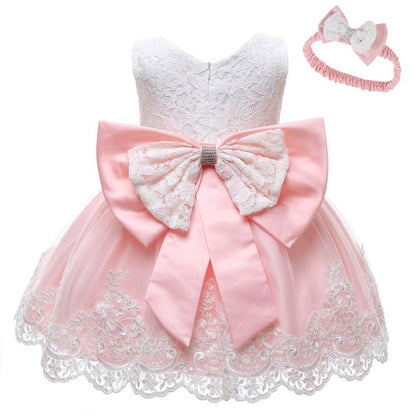 LZH Baby Girl Dress Newborn Clothes Princess Dress+Headwear For Toddler Birthday Wedding Christening Infant Party Christmas Gown