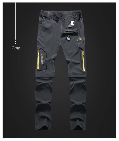 TRVLWEGO Men's Camping Hiking Pants Trekking High Stretch Summer Thin Waterproof Quick Dry UV-Proof Outdoor Travel Trousers