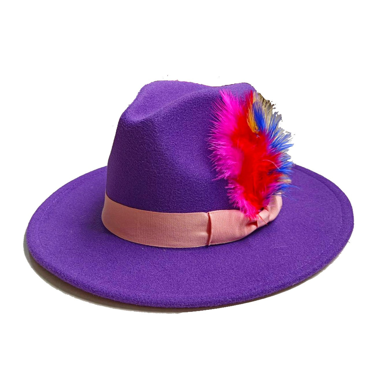 Leather Pink Fedora Wide brimmed Jazz Hat Autumn/Winter Classic Elegant Panama Hat Gentleman Hat Wholesale Sombrero