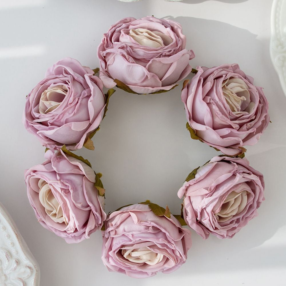 Artificial Flower Burned Edge Rose Wedding Bridal Bouquet Decor Home Outdoor Garden Festival Party Wreath Diy Ins Gift Scrapbook