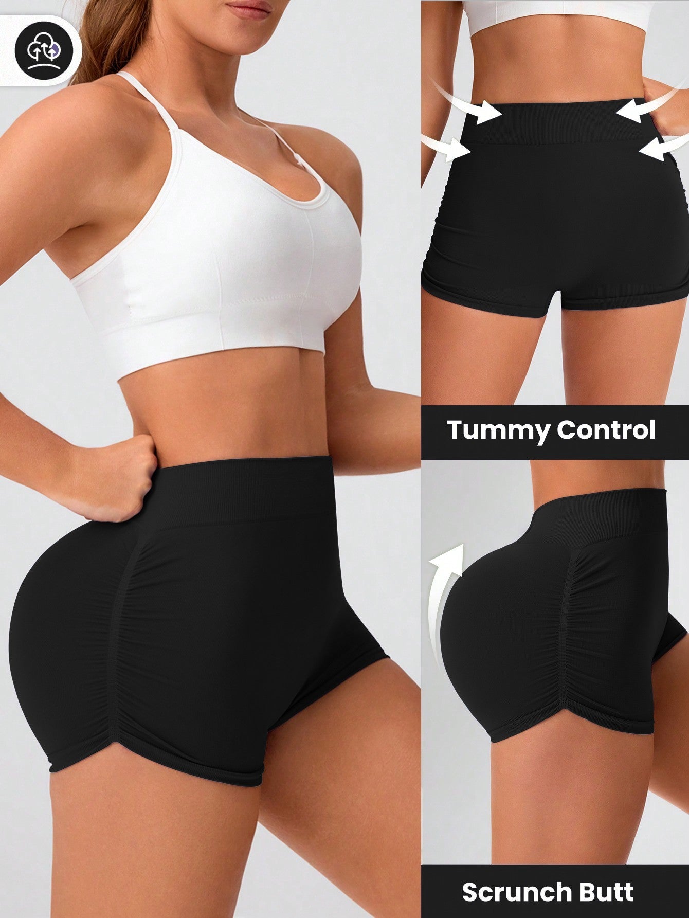 Workout Shorts for Women Seamless Scrunch Short Gym Yoga Running Sport Active Exercise Fitness Shorts