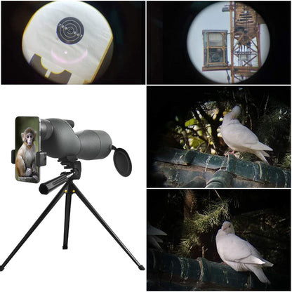 Telescópio Monocular 25-75x60 com Zoom Potente, FMC BAK4, Impermeável, para Observação de Pássaros e Tiro ao Alvo com Tripé