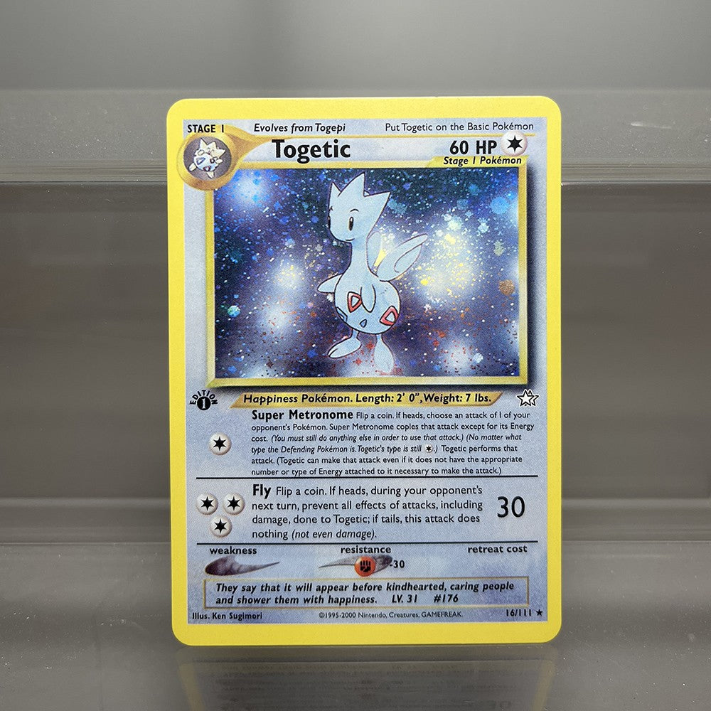 Cartas PROXY PKM Gym-Challenge/Neo-Genesis Lugia Typhlosion Rocket's Mewtwo PTCG Foil Game Collection Cards Game Toys
