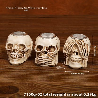 Halloween Skull Candlestick Script Kill Movie Props Skull Candlestick Ghost Festival Horror Decoration Chamber of Secrets Escape