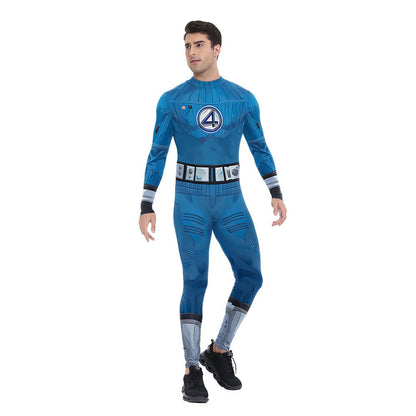 Adult Cosplay Fantastic Four Costume Halloween Party Jumpsuit for Men Women Superhero Zentai Bodysuit Rave Festival Catsuit
