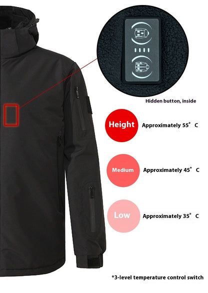 Smart Graphene Heating Jacket Outdoor Unisex Fleece Lined Electric USB Warmth Motorcycle Rider Vest Cycling Traveling Jacket