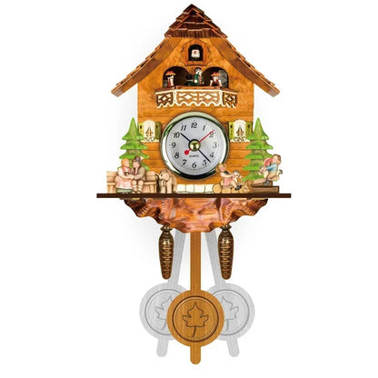 Wooden Hanging Wall Clock Bird Alarm Clock Cuckoo Clocks For Home Kid's Room Decoration Quartz Watch Decorative Home Decor