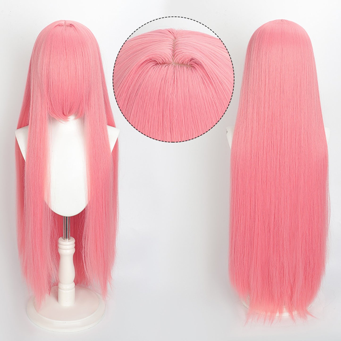Peruca Colorida de 100cm Longa Lisa Cosplay Anime Fantasia Festa Perucas Sintéticas Resistentes ao Calor