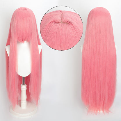 Peruca Colorida de 100cm Longa Lisa Cosplay Anime Fantasia Festa Perucas Sintéticas Resistentes ao Calor
