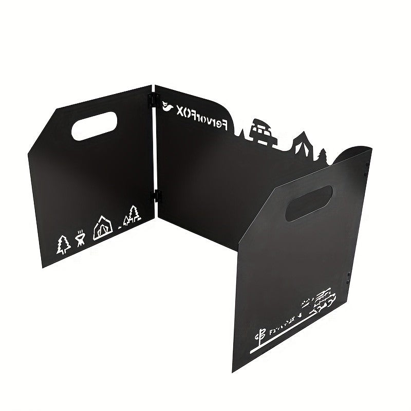 Outdoor Barbecue Windshield Folding Camping Barbecue windproof board Three-fold Four-fold