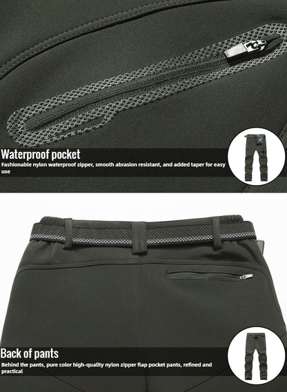 2024 Big Size Waterproof Pants Men Soft Shell Fleece Warm Trousers Male Outdoor Plus Large 9XL 4XL 8XL Work Winter Autumn Black