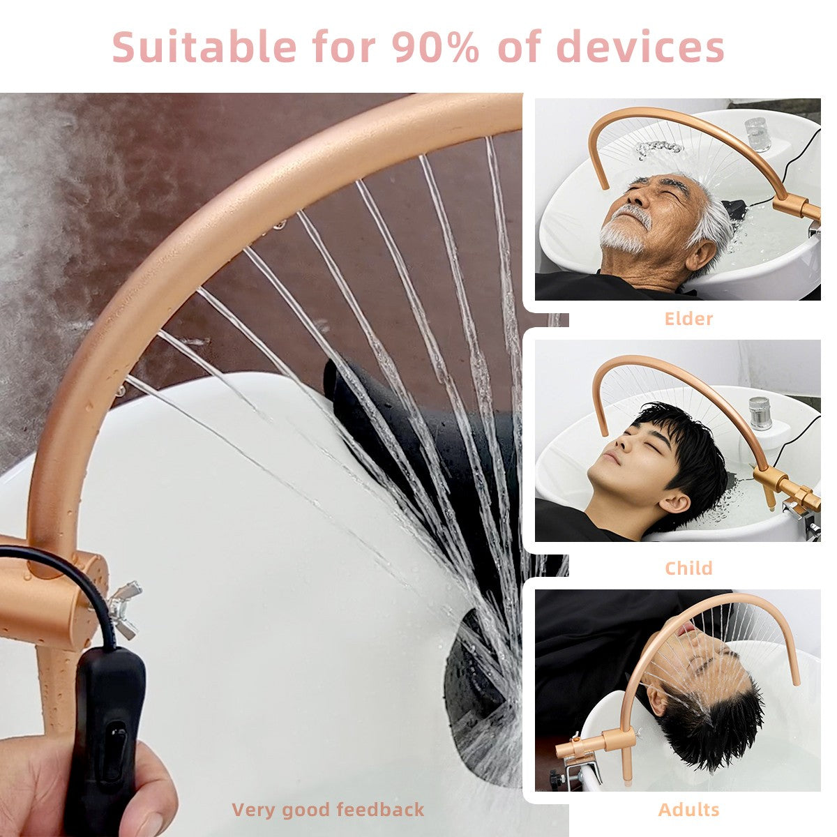 Equipamento de spa capilar Terapia aquática Circulação de água Chuveiro cascata para lavatório de salão Cama de salão Equipamento de salão estilo japonês